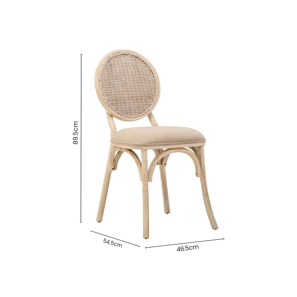 Cebu White Wash Elm Wood Dining Chair - PN Home