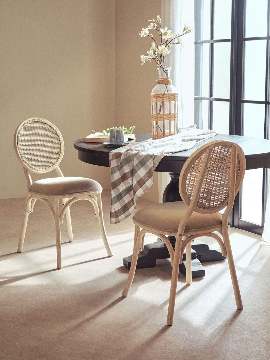 Cebu White Wash Elm Wood Dining Chair - PN Home