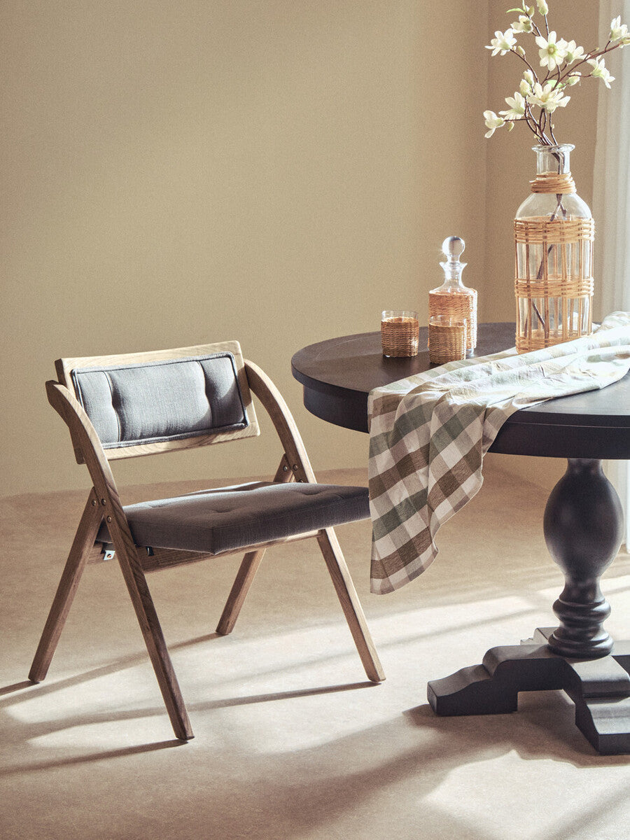 Cebu Grey Wash Elm Wood Folding Chair - PN Home
