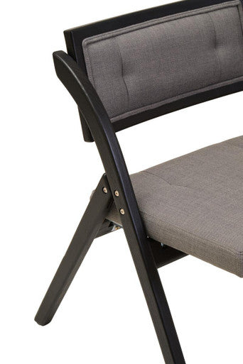 Cebu Grey and Black Elm Wood Folding Chair - PN Home
