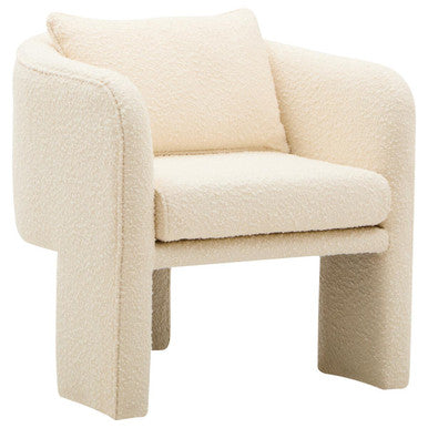 Ozzero Ivory Boucle Curved Armchair - PN Home