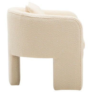 Ozzero Ivory Boucle Curved Armchair - PN Home
