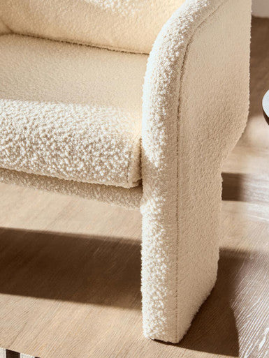 Ozzero Ivory Boucle Curved Armchair - PN Home