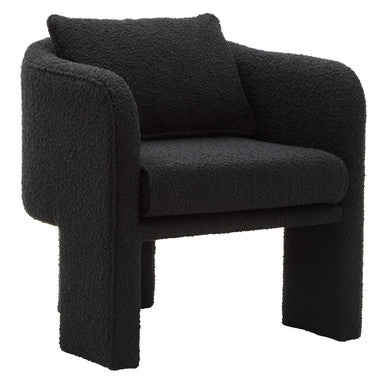 Ozzero Black Boucle Curved Armchair - PN Home