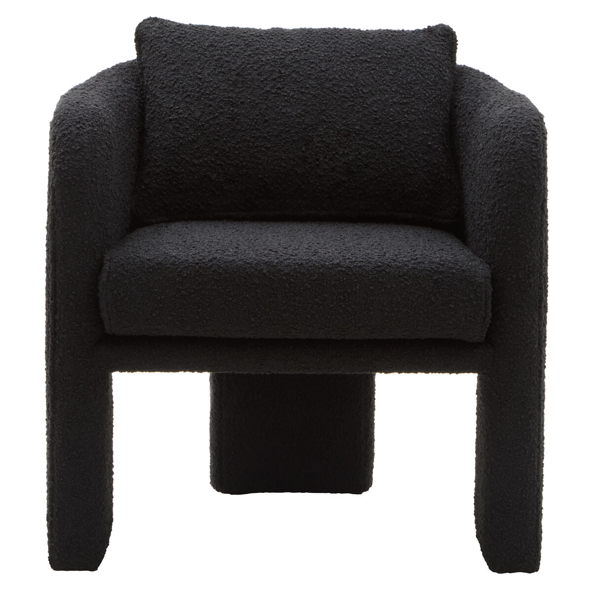 Ozzero Black Boucle Curved Armchair - PN Home