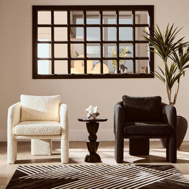 Ozzero Black Boucle Curved Armchair - PN Home