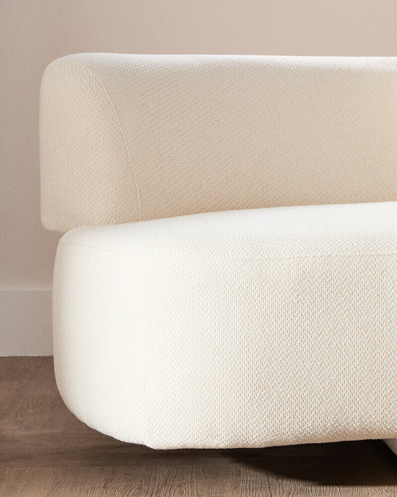 Ozzano Cream Linen Fabric 3 Seater Sofa