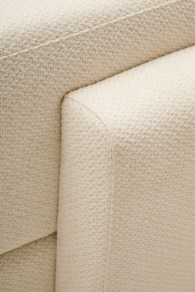 Ozzano Cream Linen Fabric 3 Seater Sofa