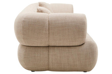 Ordona Cream Linen Fabric 3 Seater Sofa
