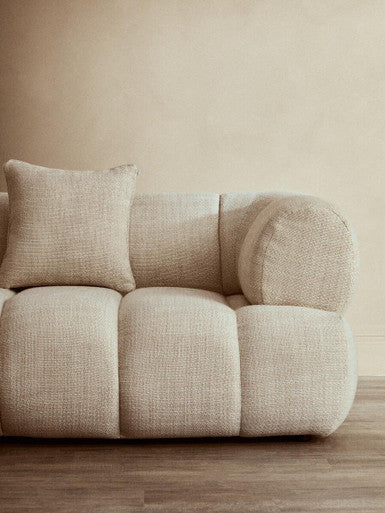 Ordona Cream Linen Fabric 3 Seater Sofa