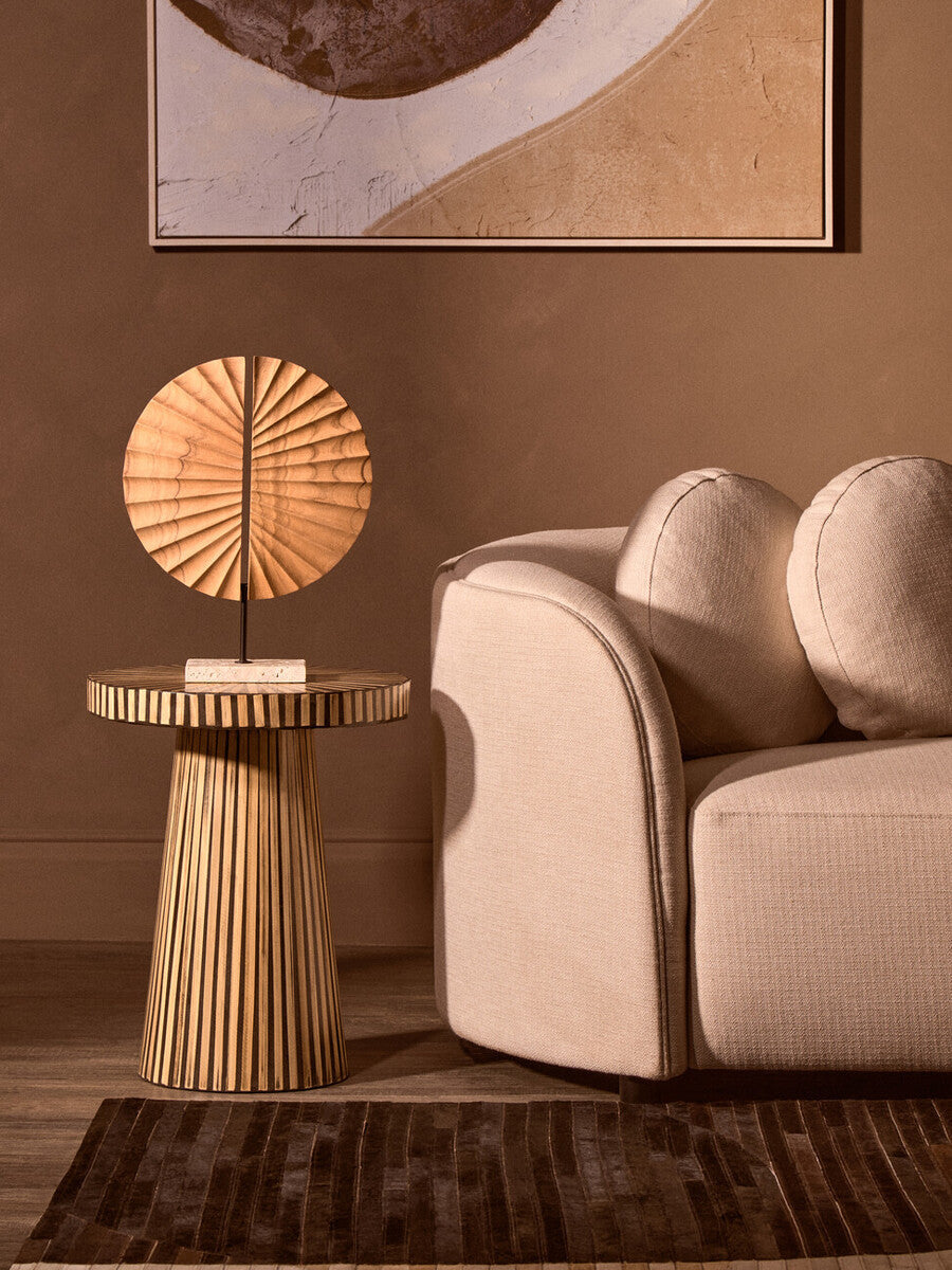 Ovada Cream Linen Fabric 3 Seater Sofa