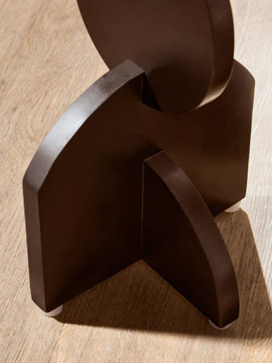 Walsa Black Finish Mango Wood Abstract Side Table