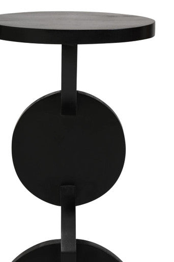 Walsa Black Finish Mango Wood Abstract Side Table