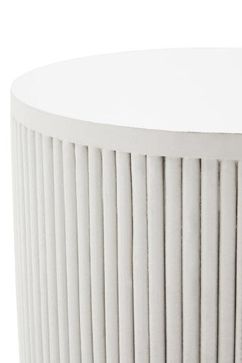 Walsa Whitewash Mango Wood Ridge Detail Side Table - PN Home