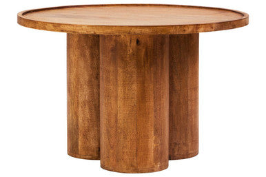 Walsa Natural Mango Wood Column Detail Coffee Table