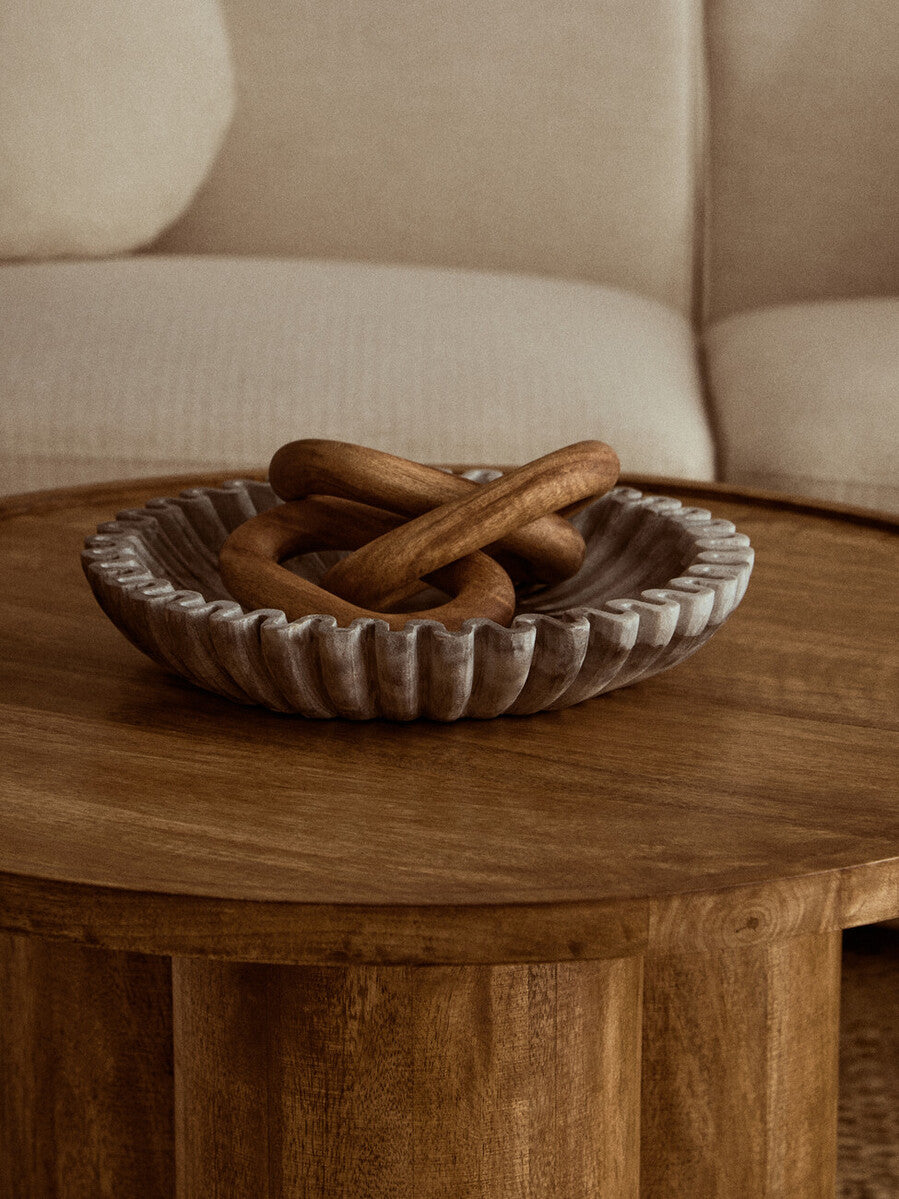 Walsa Natural Mango Wood Column Detail Coffee Table - PN Home