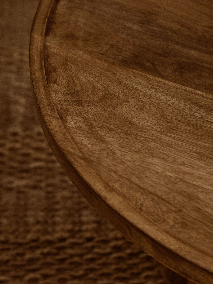 Walsa Natural Mango Wood Column Detail Coffee Table - PN Home