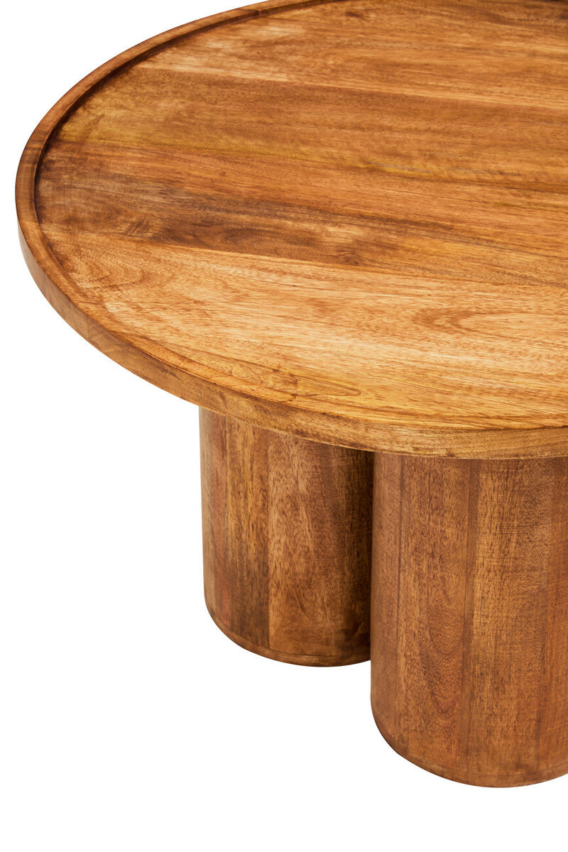 Walsa Natural Mango Wood Column Detail Coffee Table - PN Home
