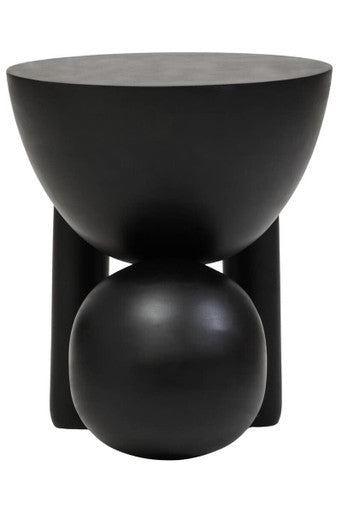 Walsa Black Finish Mango Wood Ball Detail Side Table