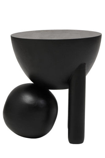 Walsa Black Finish Mango Wood Ball Detail Side Table
