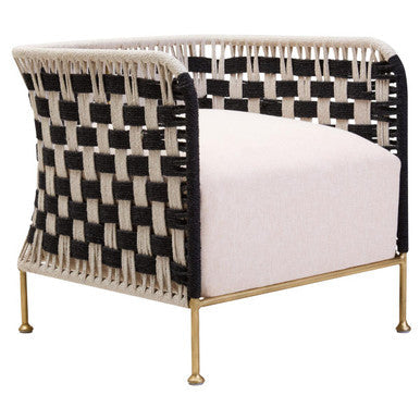 Satna Black And White Jute Chair - PN Home