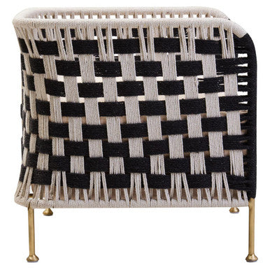 Satna Black And White Jute Chair - PN Home