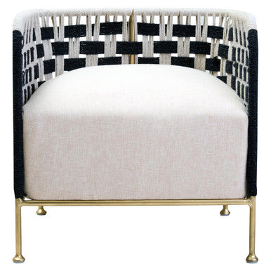 Satna Black And White Jute Chair - PN Home