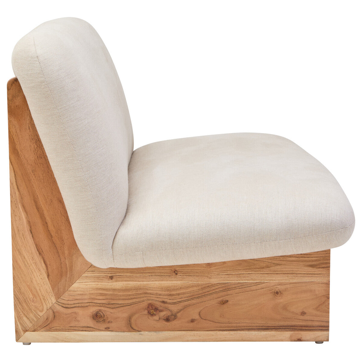 Parova Two Seater Linen Texture Armless Sofa With Wood Base