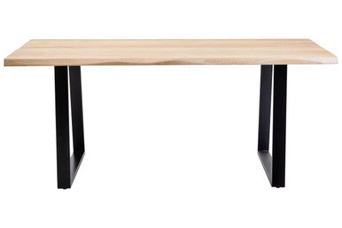 Persolo Mango Wood Live Edge Black Metal legs Dining Table - PN Home