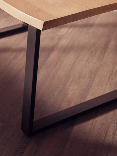 Persolo Mango Wood Live Edge Black Metal legs Dining Table - PN Home