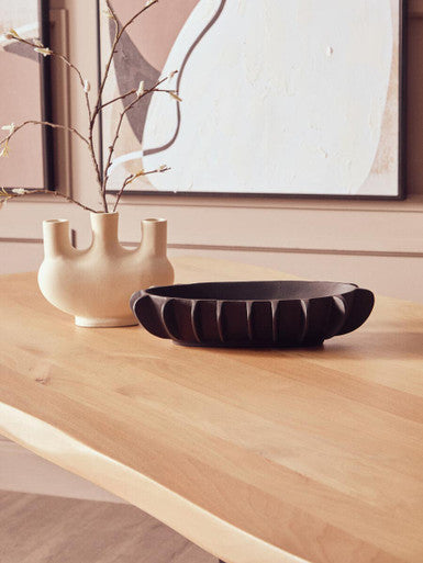 Persolo Mango Wood Live Edge Black Metal legs Dining Table - PN Home