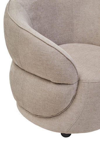 Daphne Taupe Chenille Curved Chair - PN Home