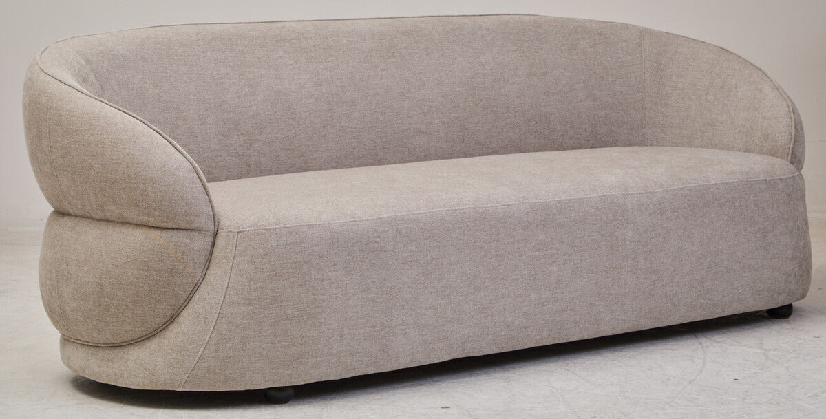 Daphne Curve Chenille Effect Taupe Three Seater Sofa