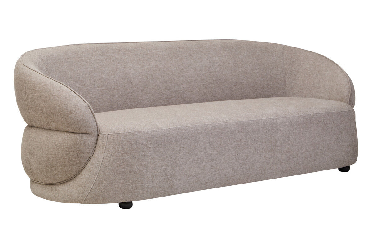 3 Seater Taupe Chenille Sofa, Daphne - PN Home