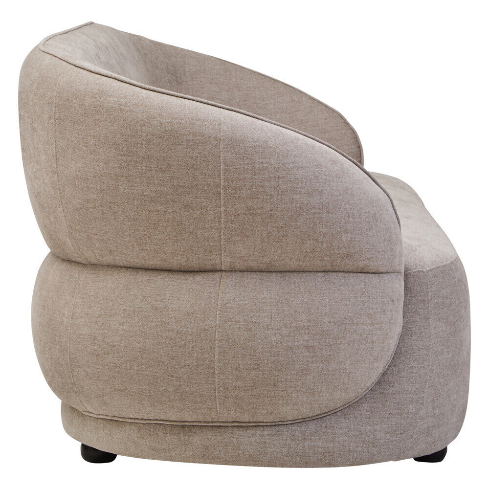 Daphne Curve Chenille Effect Taupe Three Seater Sofa