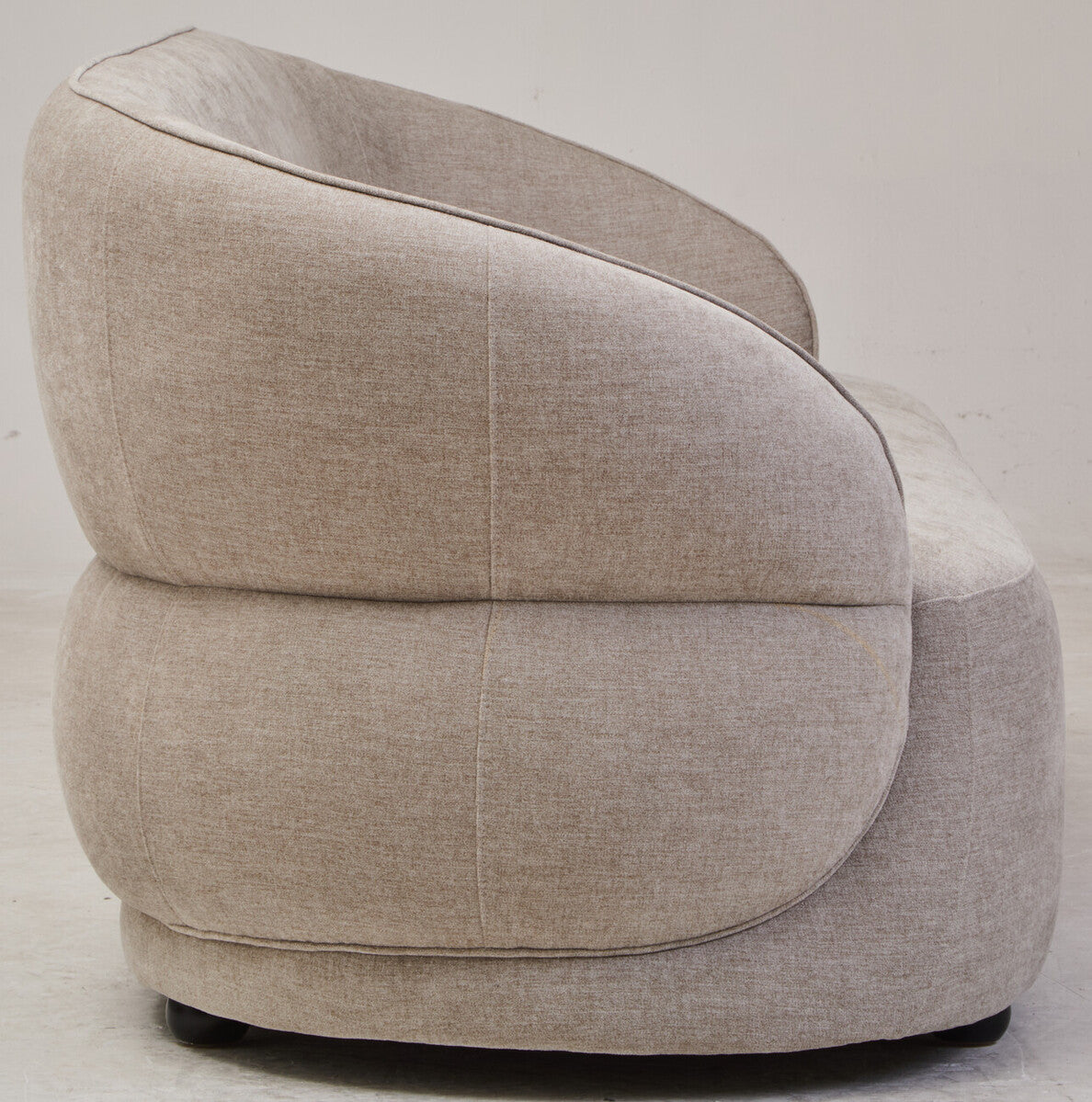 Daphne Curve Chenille Effect Taupe Three Seater Sofa
