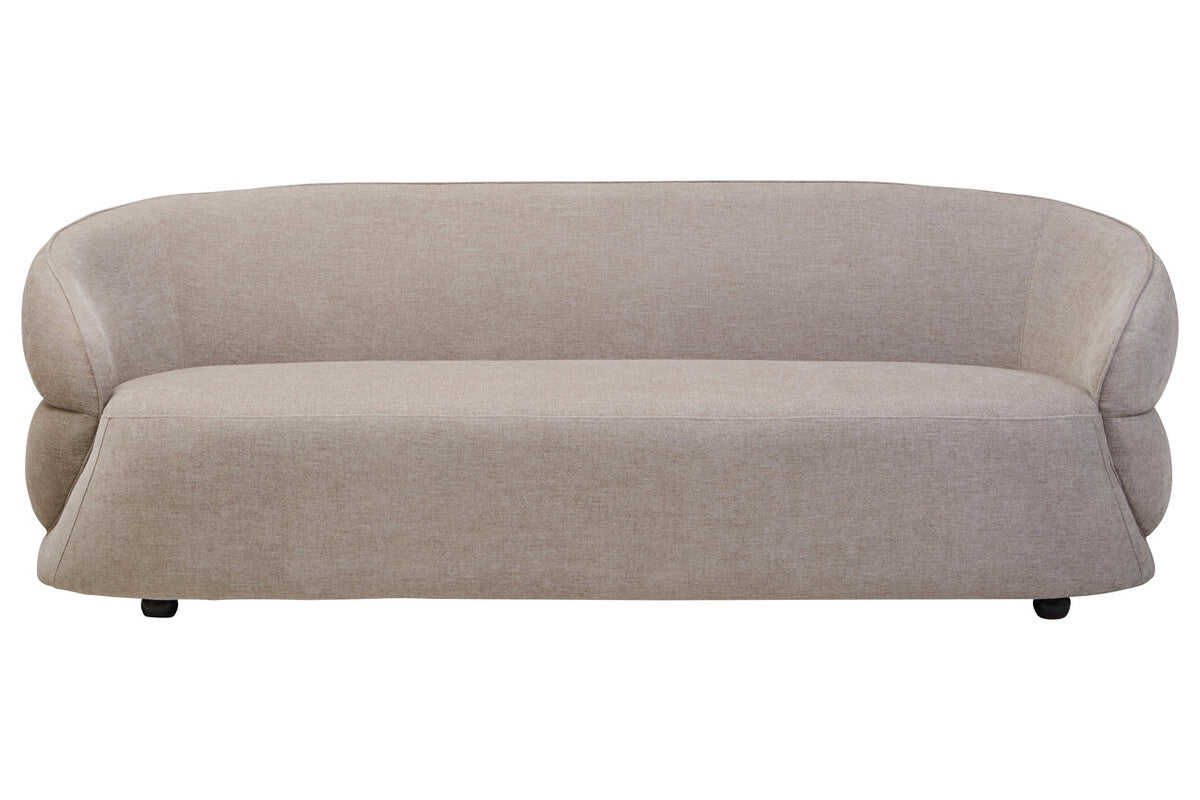 Daphne Curve Chenille Effect Taupe Three Seater Sofa