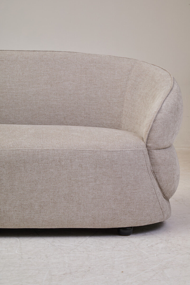 Daphne Curve Chenille Effect Taupe Three Seater Sofa