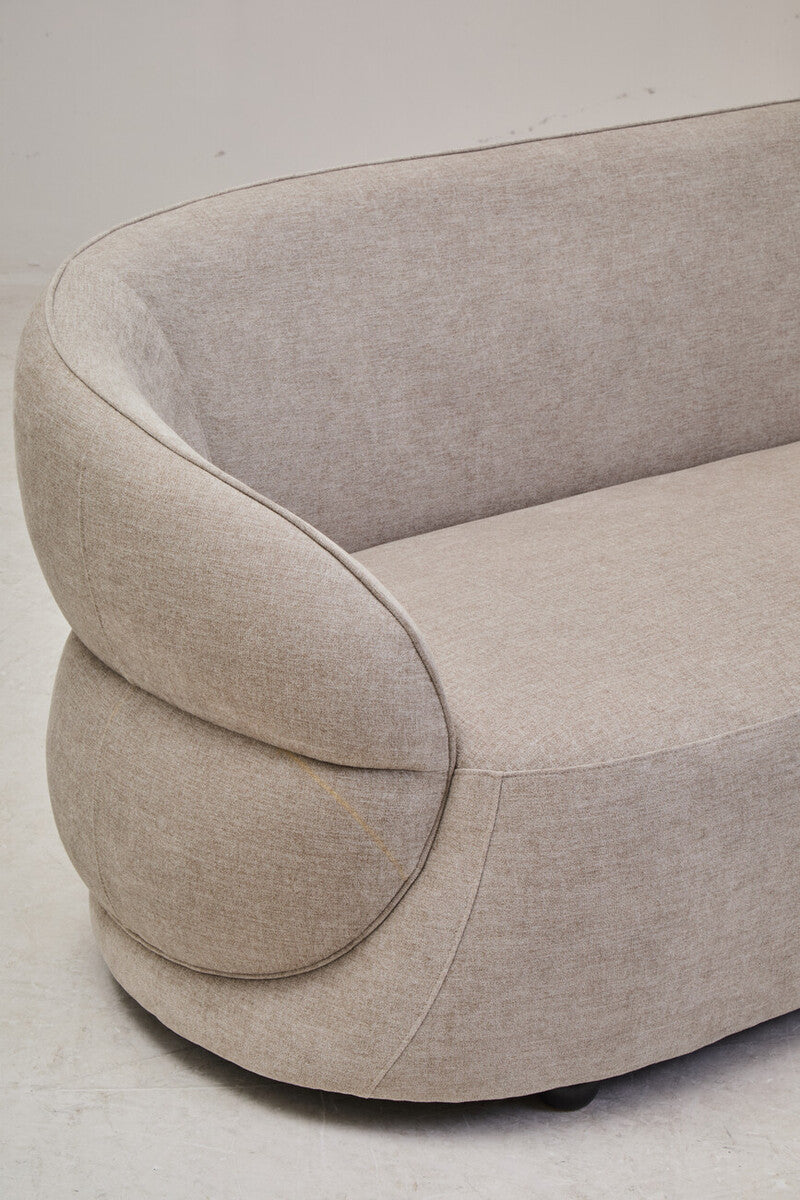 Daphne Curve Chenille Effect Taupe Three Seater Sofa