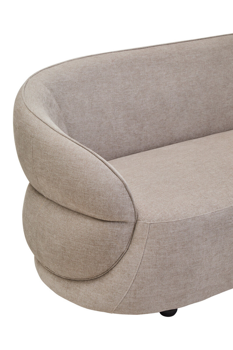 3 Seater Taupe Chenille Sofa, Daphne - PN Home