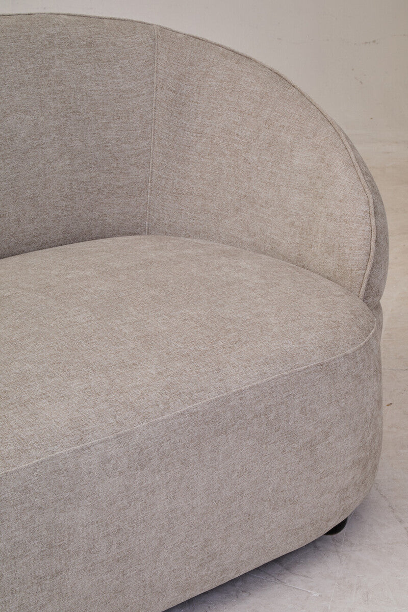 Daphne Curve Chenille Effect Taupe Three Seater Sofa