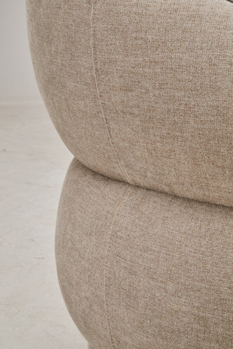 Daphne Curve Chenille Effect Taupe Three Seater Sofa