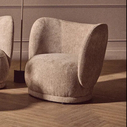 Delray Deep Stone Chenille Curved Chair - PN Home
