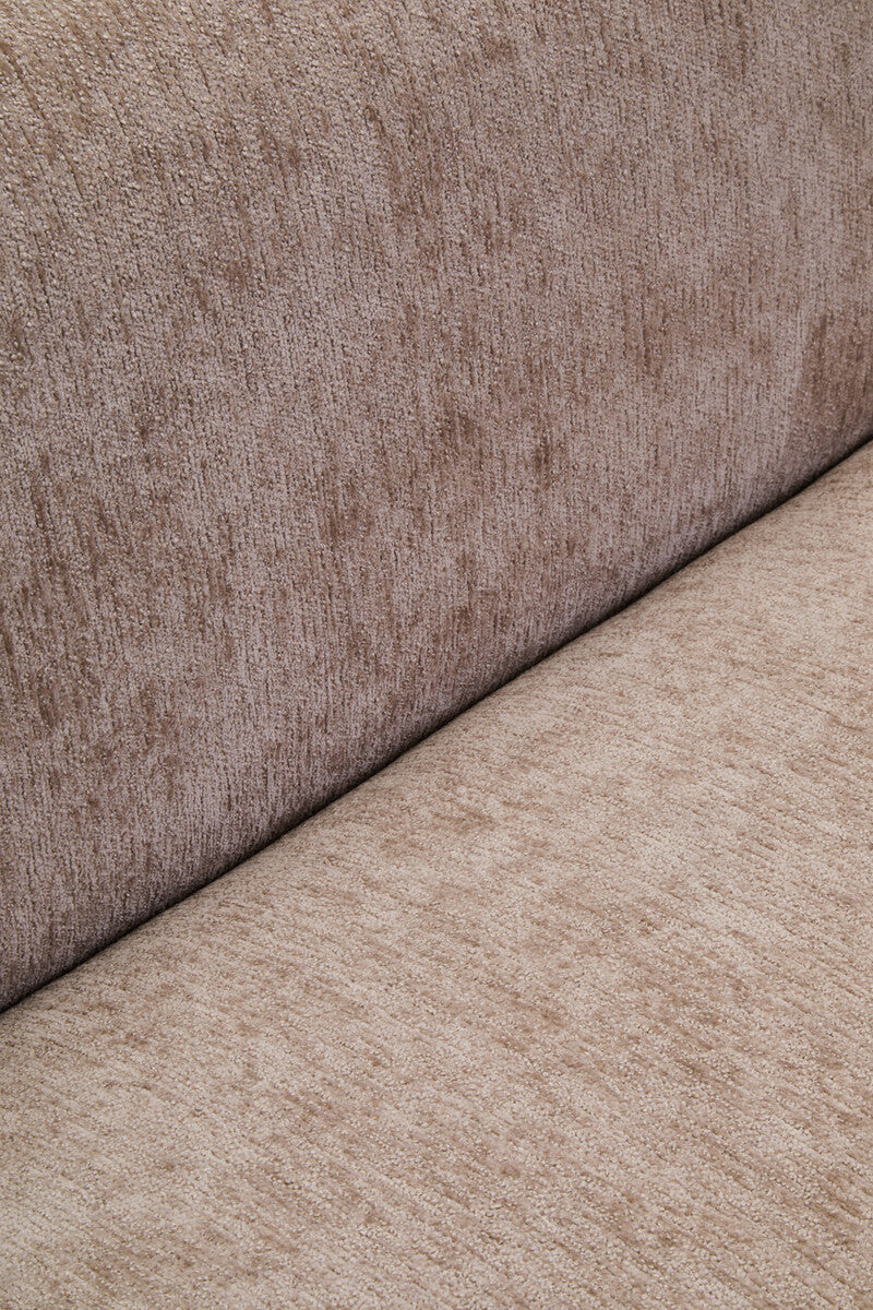 Delray Textured Chenille Effect Deep Stone Curve Three Seater Sofa