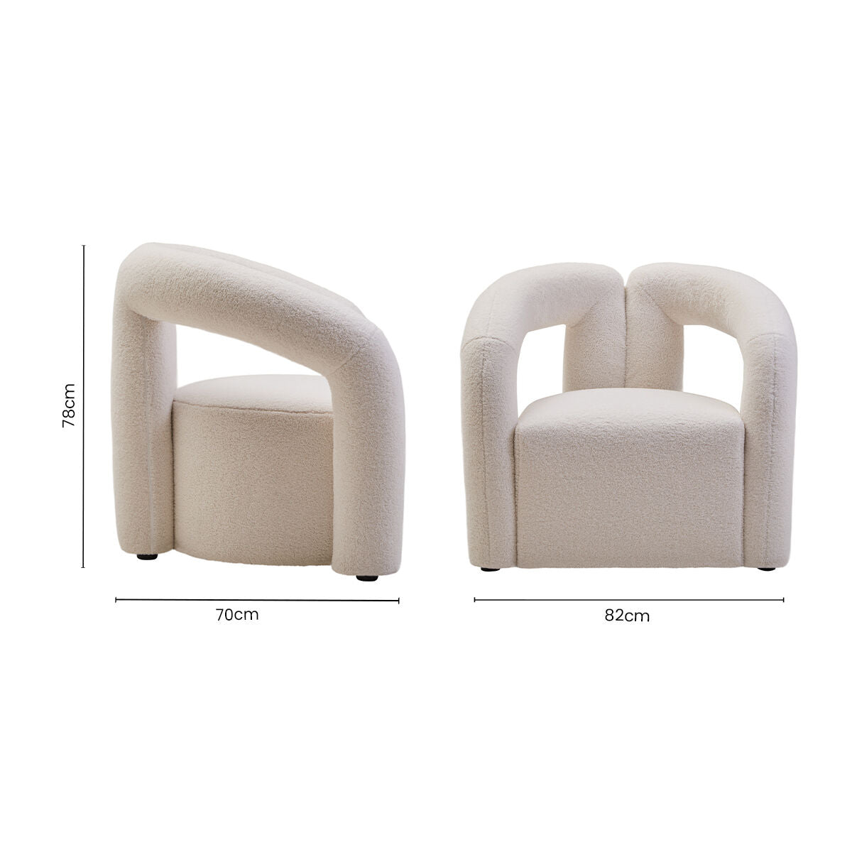 Davina Ivory Boucle Statement Chair - PN Home