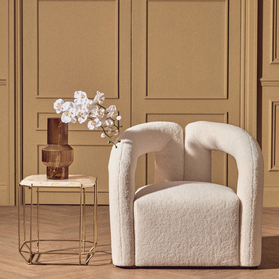 Davina Ivory Boucle Statement Chair