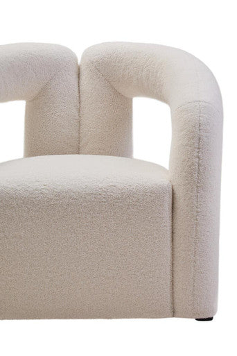 Davina Ivory Textured Boucle Effect Statement Chair