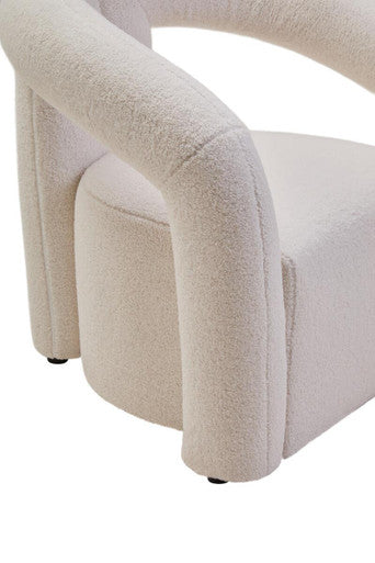 Davina Ivory Textured Boucle Effect Statement Chair