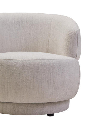 Dale Ivory Linen Curved Chair - PN Home