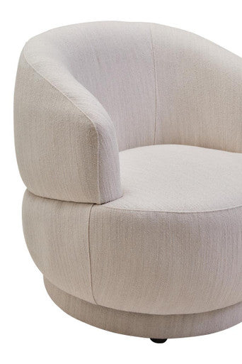 Dale Textured Linen Effect Beige Curve Chair
